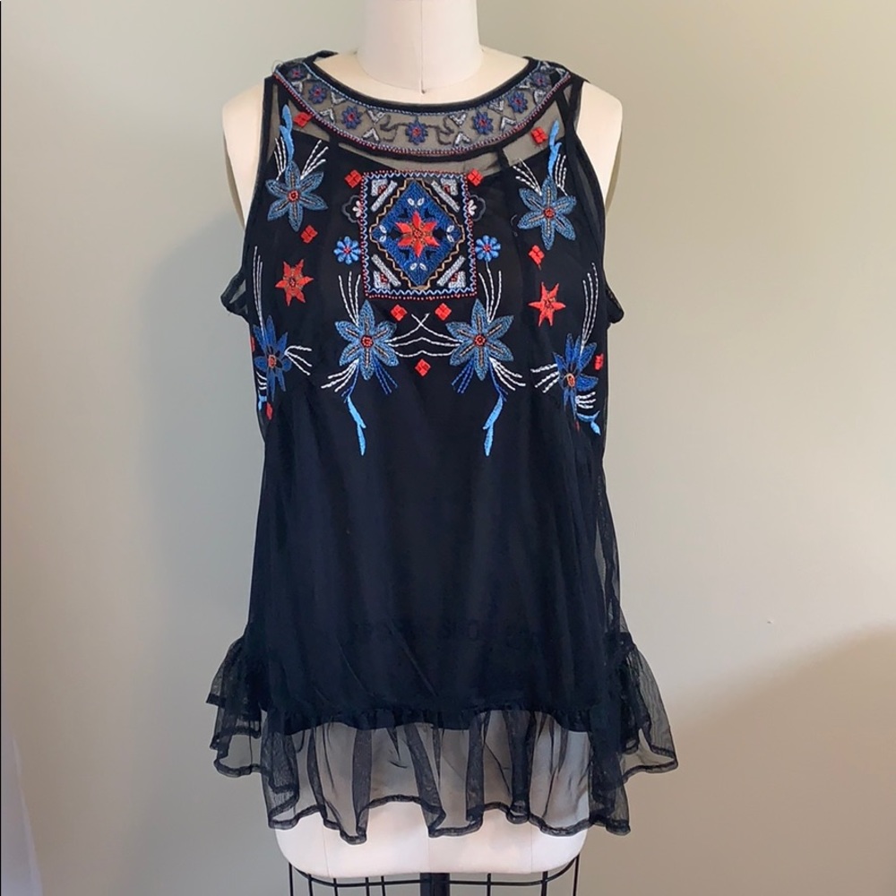 Black mesh tank top